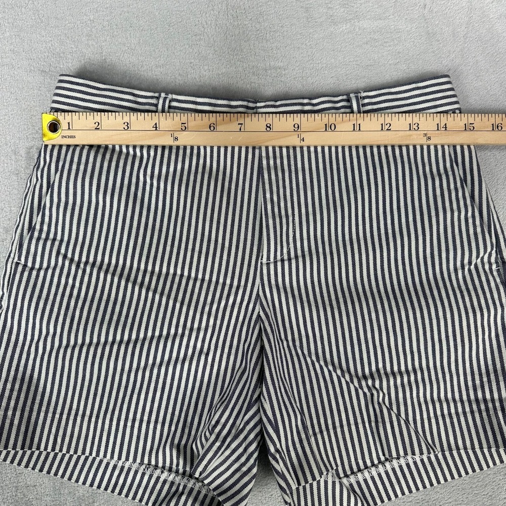 Banana Republic Shorts Womens 8 Blue White Striped 100% Cotton Nautical Preppy - Picture 3 of 13